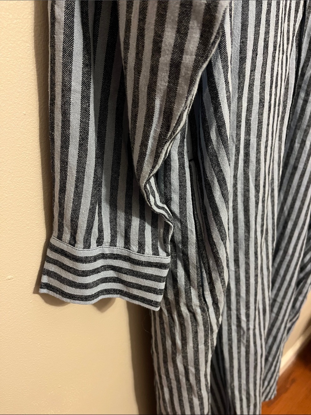 NWT Banana Republic Linen blend Midi Striped Shirt Dress new blue - Picture 4 of 6